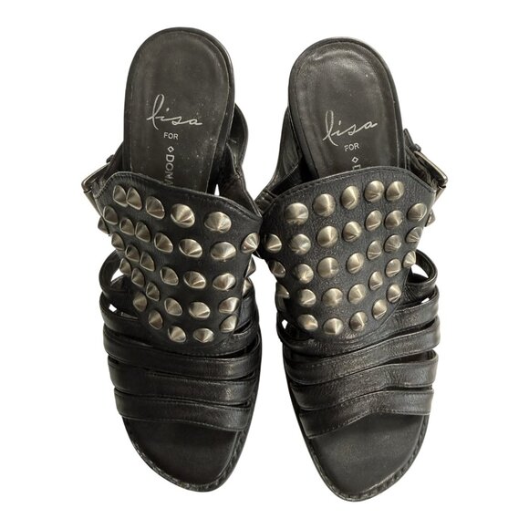 Lisa for Donald J Pliner Black Leather Studded Platform Heels – Size 6 - Picture 8 of 12